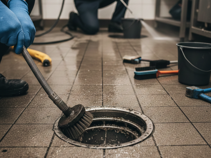 floor trap & outlet cleaning