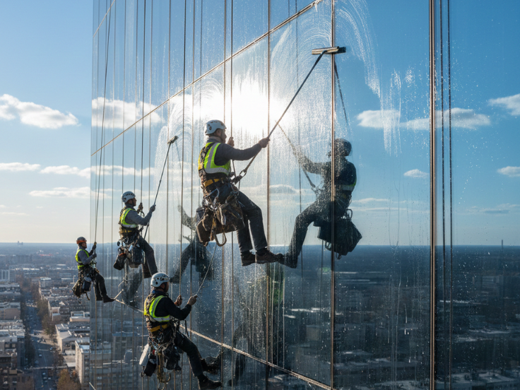 glass facade cleaning